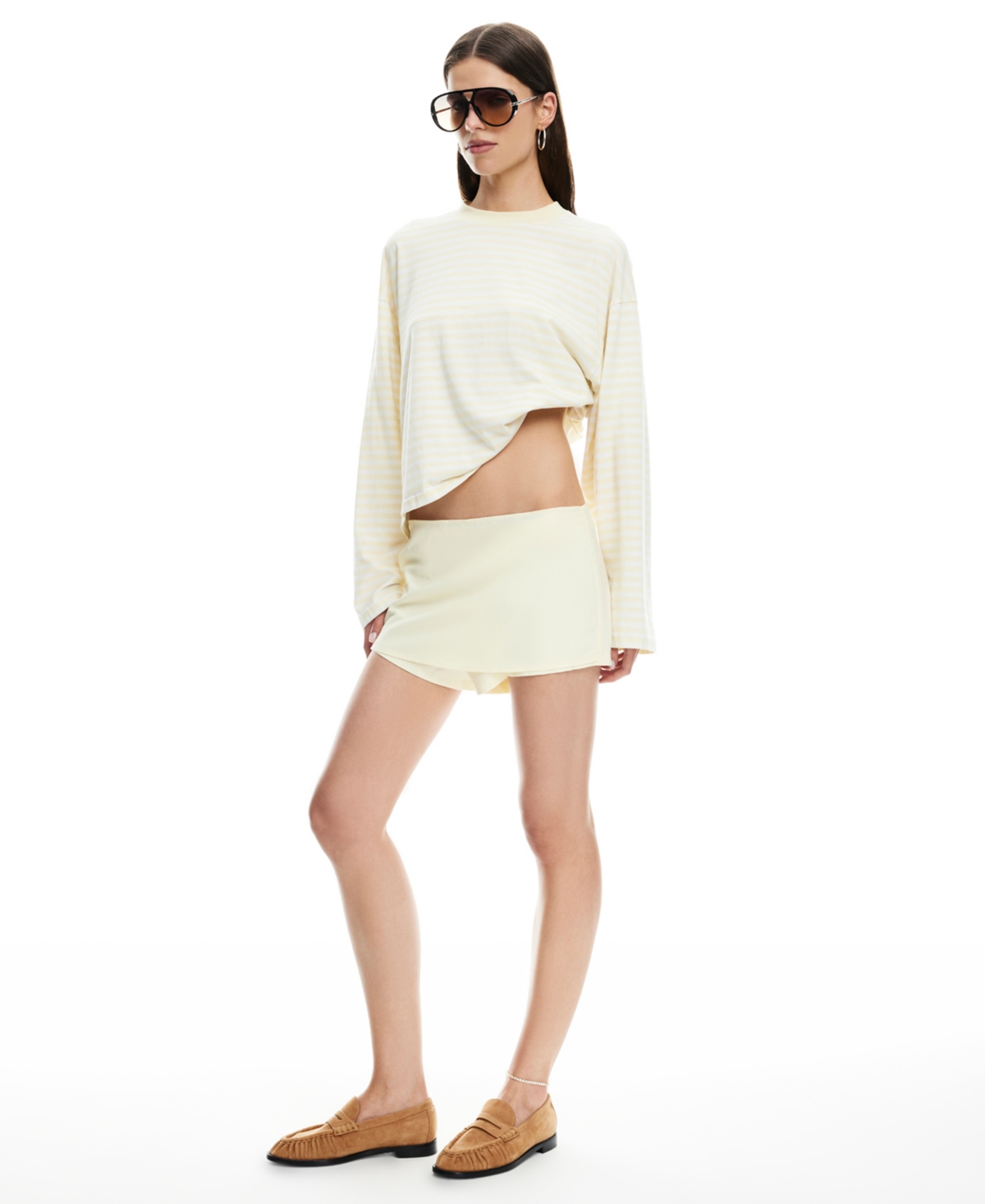 Lioness Women's Bloom Round-neck Long-sleeve Top In White