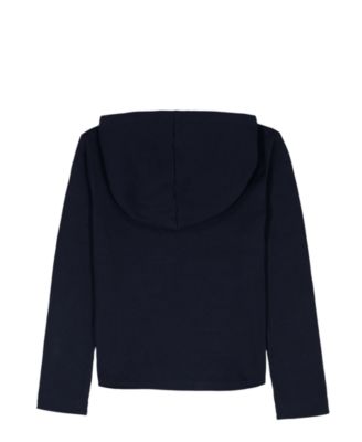 Girls' 7-16 Rib Popover Long-Sleeve Hoodie