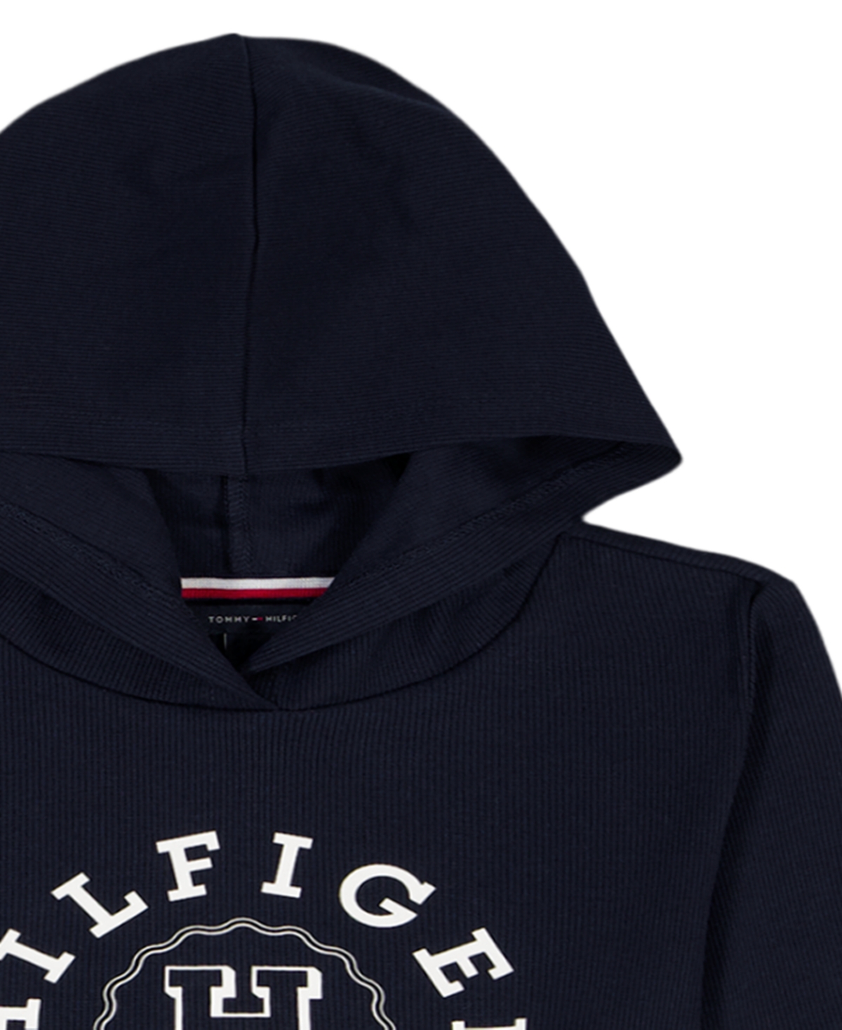 Tommy Hilfiger Girls 7-16 Long-sleeve Rib Popover Hoodie In Black