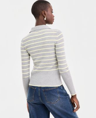Women's Striped Collared Cardigan , Macy's Exclusive