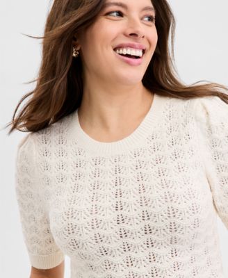 Women's Ruffle-Hem Sweater Top, Macy's Exclusive