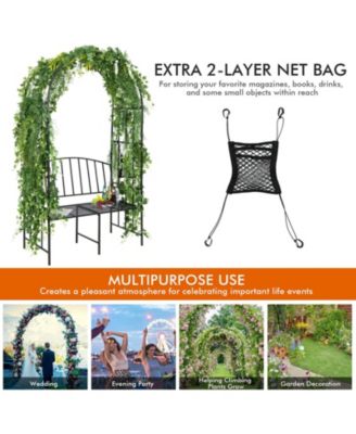 Steel Garden Arch with 2-Seat Bench