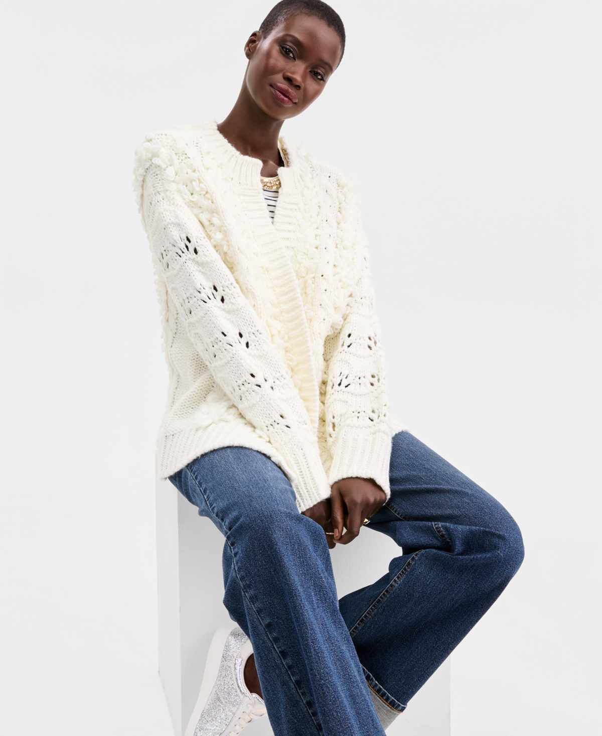 On 34th Women's Chunky Loop Cardigan Sweater, Macy's Exclusive