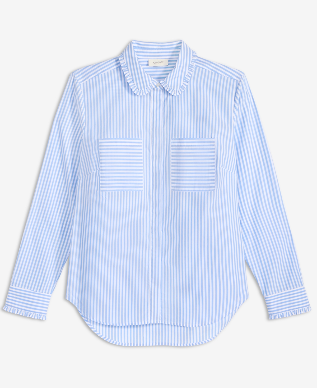 On 34th Women's Ruffle Trim Button-Down Shirt, Macy's Exclusive