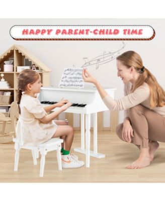 30-Key Kids Piano Keyboard Toy With Bench Piano Lid And Music Rack.