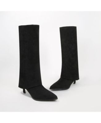 Women's Treasure Suede Fold-Over Knee High Boots