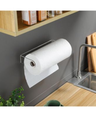 11.5"×4.53" Acrylic Paper Towel Holder - Kitchen Paper Towel Holder Under Cabine,Self Adhesive Paper Towel Rack for Bathroom Organizer