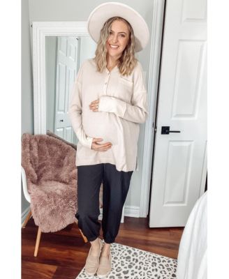 Maternity Black Cargo Pocket Joggers