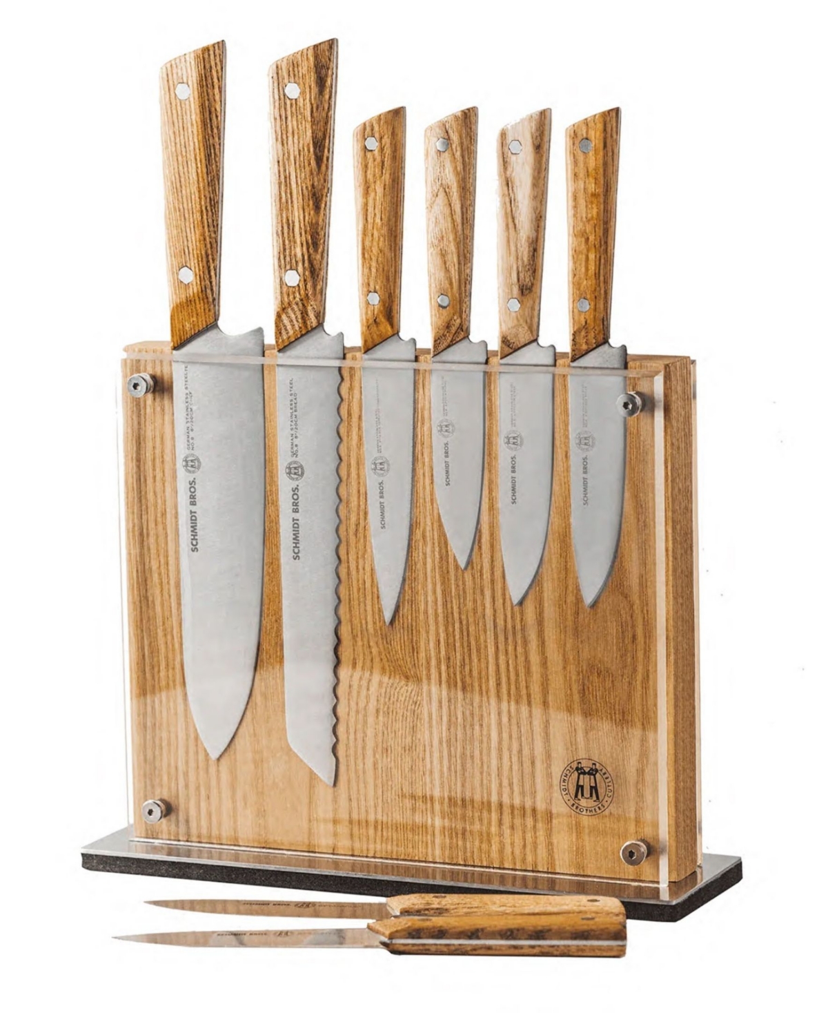 Schmidt Brothers Hex 9-pc. Knife Block Set In Brown