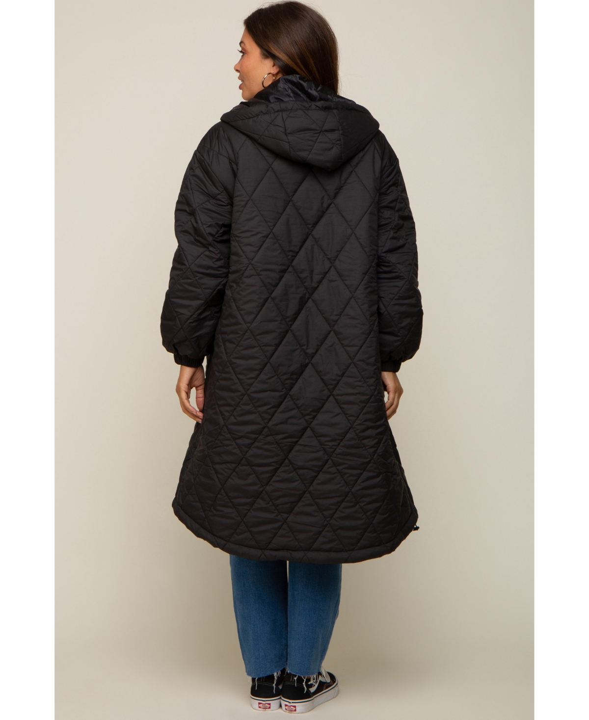 Pinkblush Maternity Olive Quilted Long Puffer Jacket