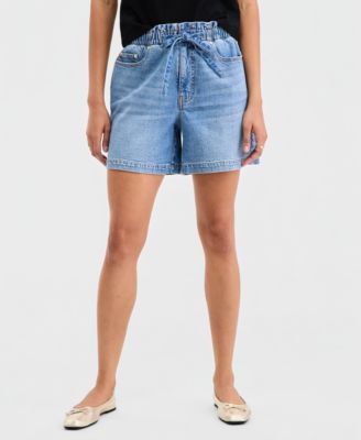Women's High-Rise Paperbag-Waist Jean Shorts, Macy's Exclusive