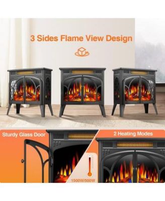 Electric Fireplace ,24" Portable Infrared Fireplace Stove with Multiple 3D Flame, Adjustable Temp & Brightness,Timer 5100BTU
