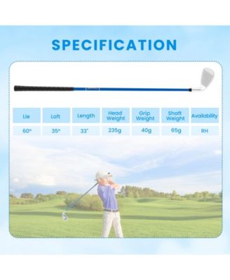 Outdoor Recreation & Sports Gear  Junior #7 Iron for Kids with Fiberglass Shaft and Headcover-Blue