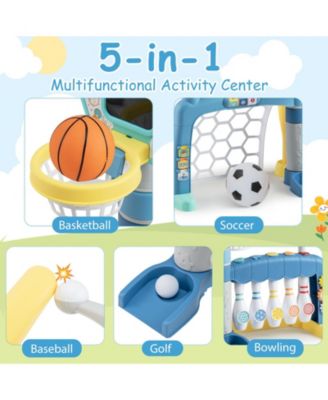 / 5-in-1 design, adjustable basketball hoop, suitable for 18+ months boys and girls / Toddler Sports Toy