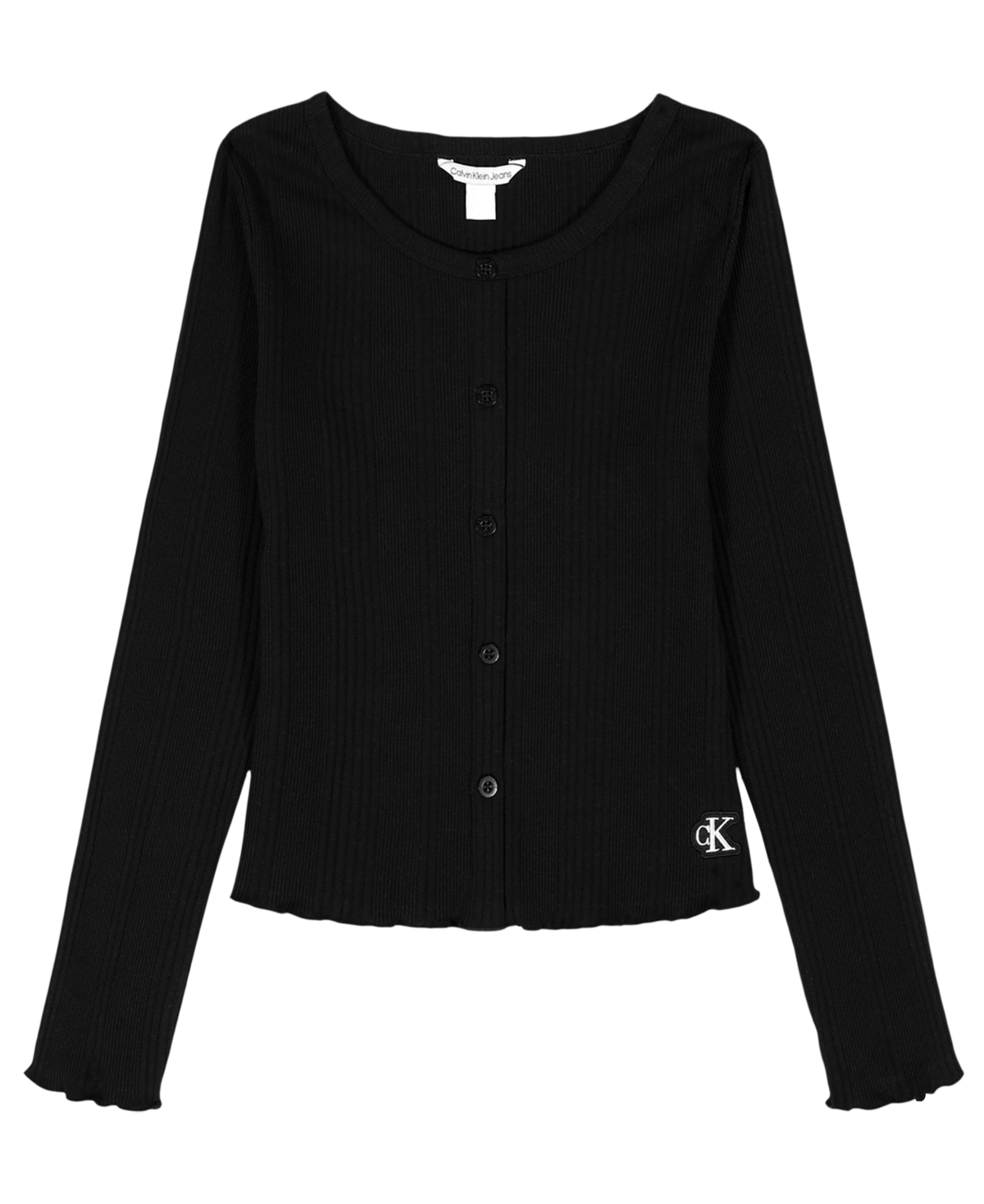 Calvin Klein Girls 7-16 Variegated Long-Sleeve Top