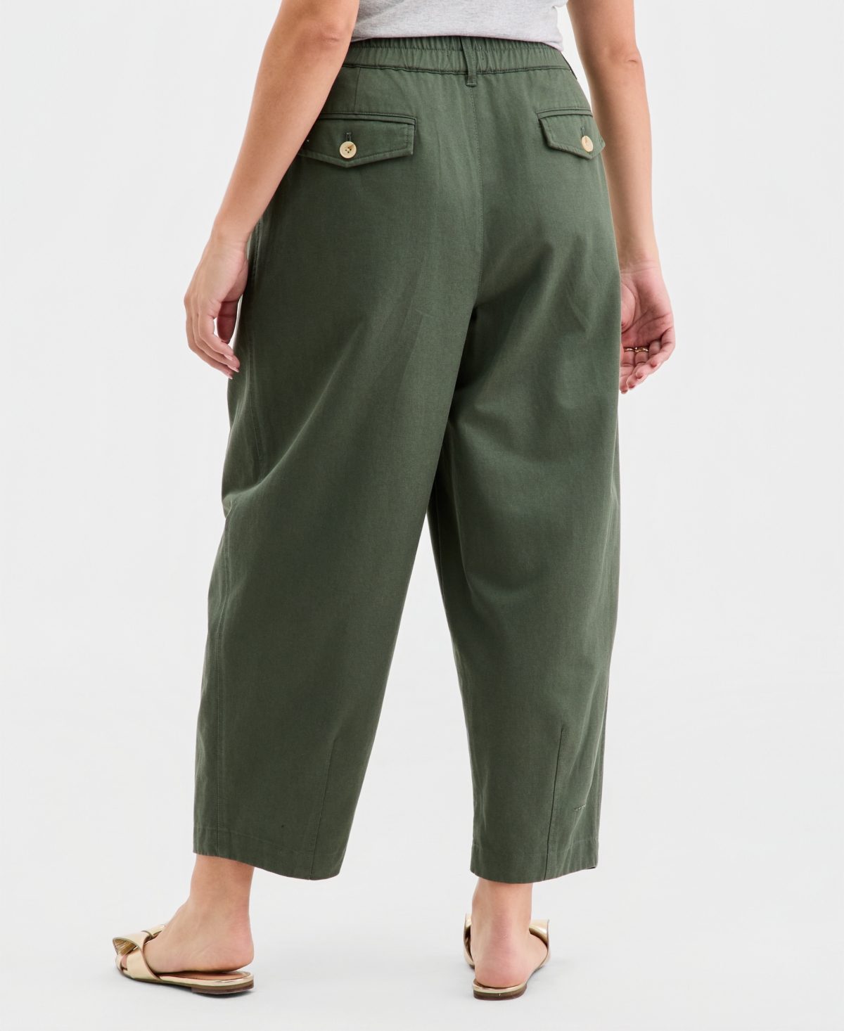On 34th Women's Pleated Barrel-Leg Ankle Pants, Macy's Exclusive