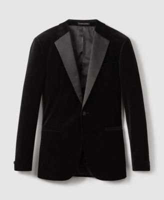 Men's Velvet Single-Breasted Tailored Fit Blazer