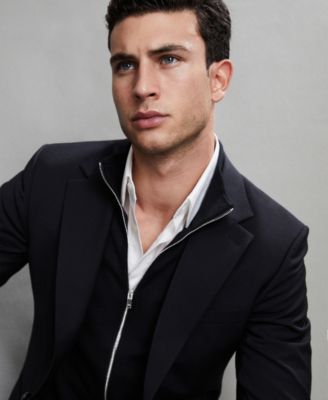 Men's Merino Wool Funnel-Neck Cardigan