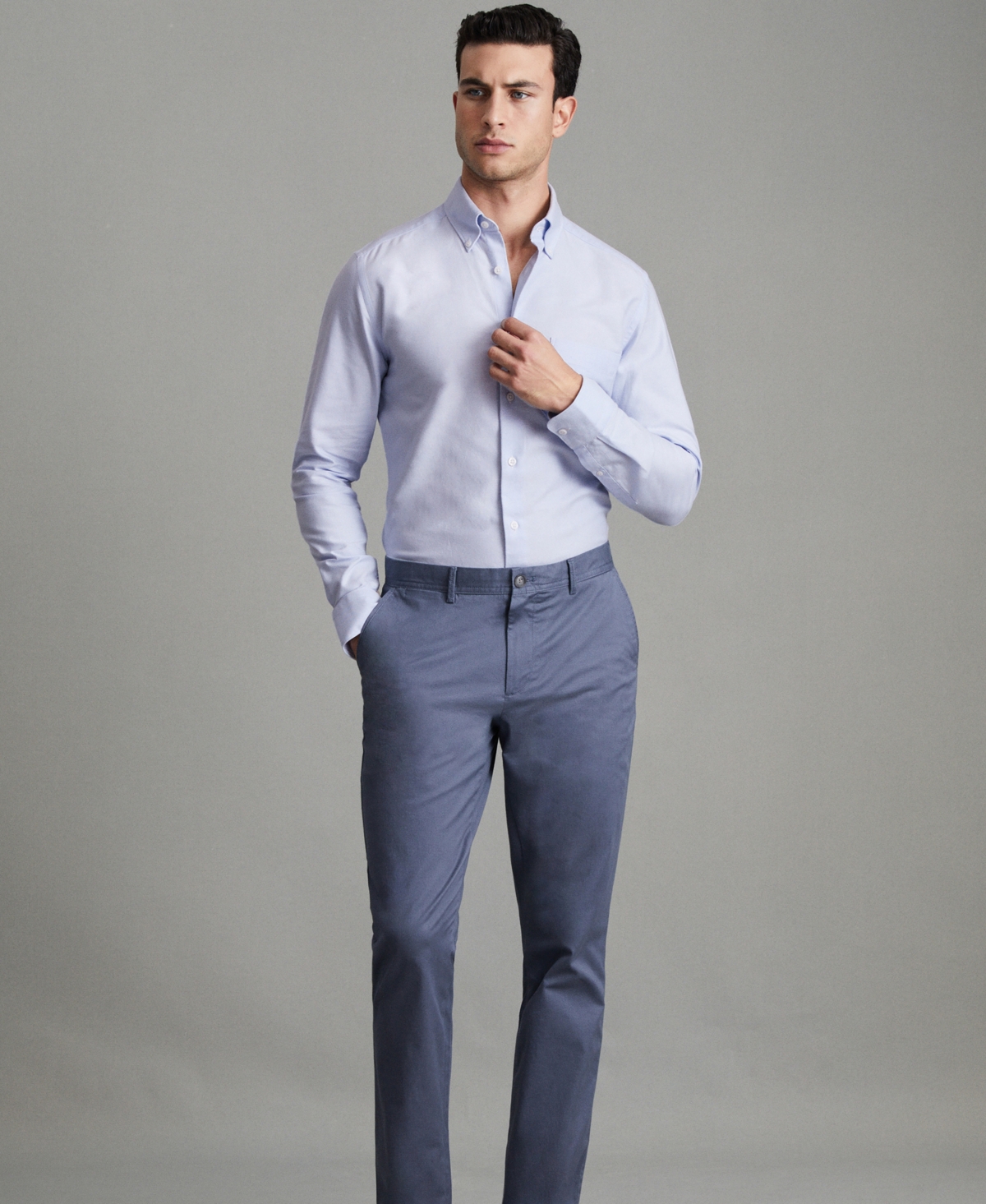 Reiss Men's Slim-Fit Button-Down Collar Cotton Oxford Shirt