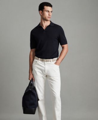 Men's Merino Wool Open Collar Polo Shirt
