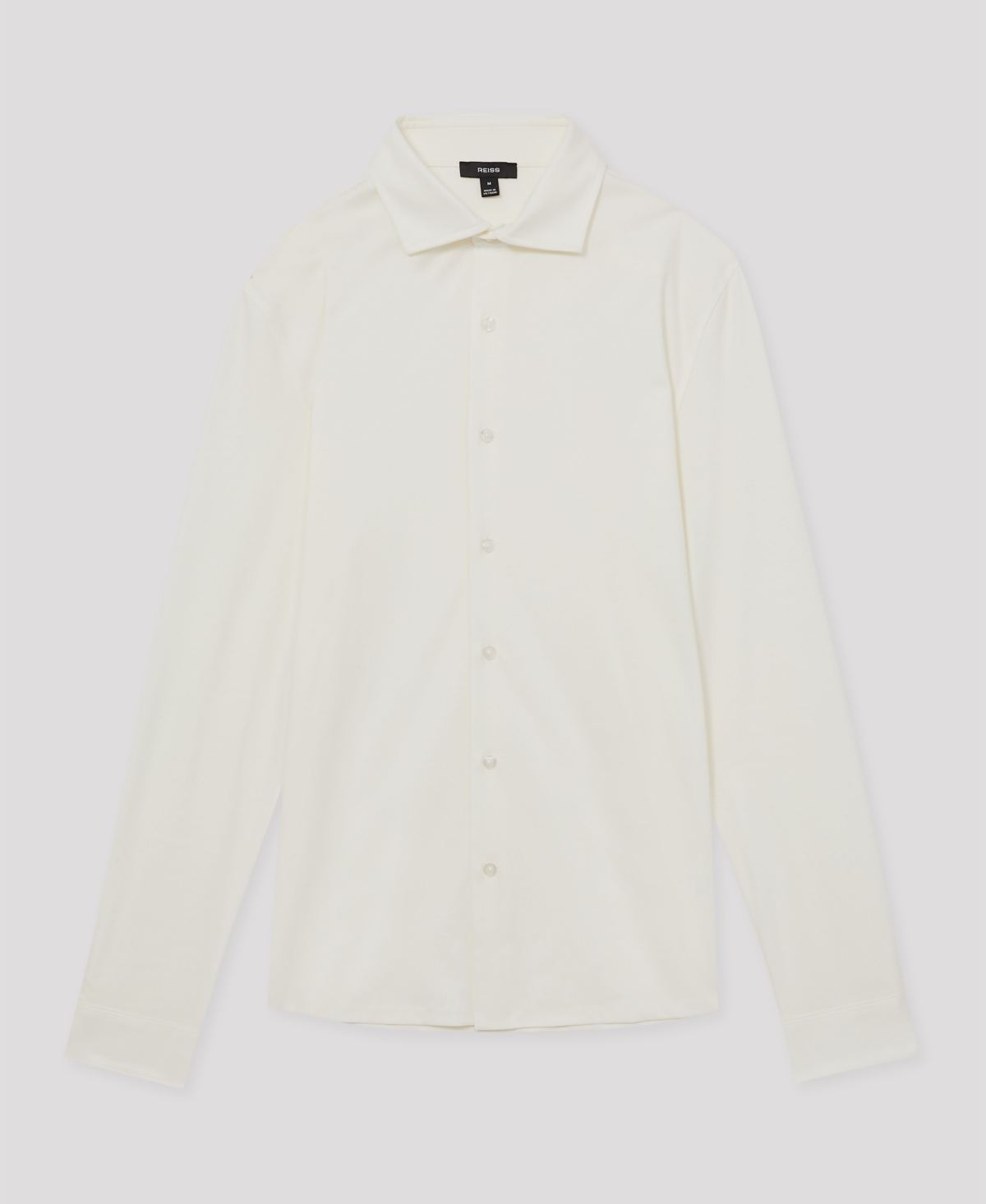 Reiss Men's Half-Button Cable-Knit Wool Shirt