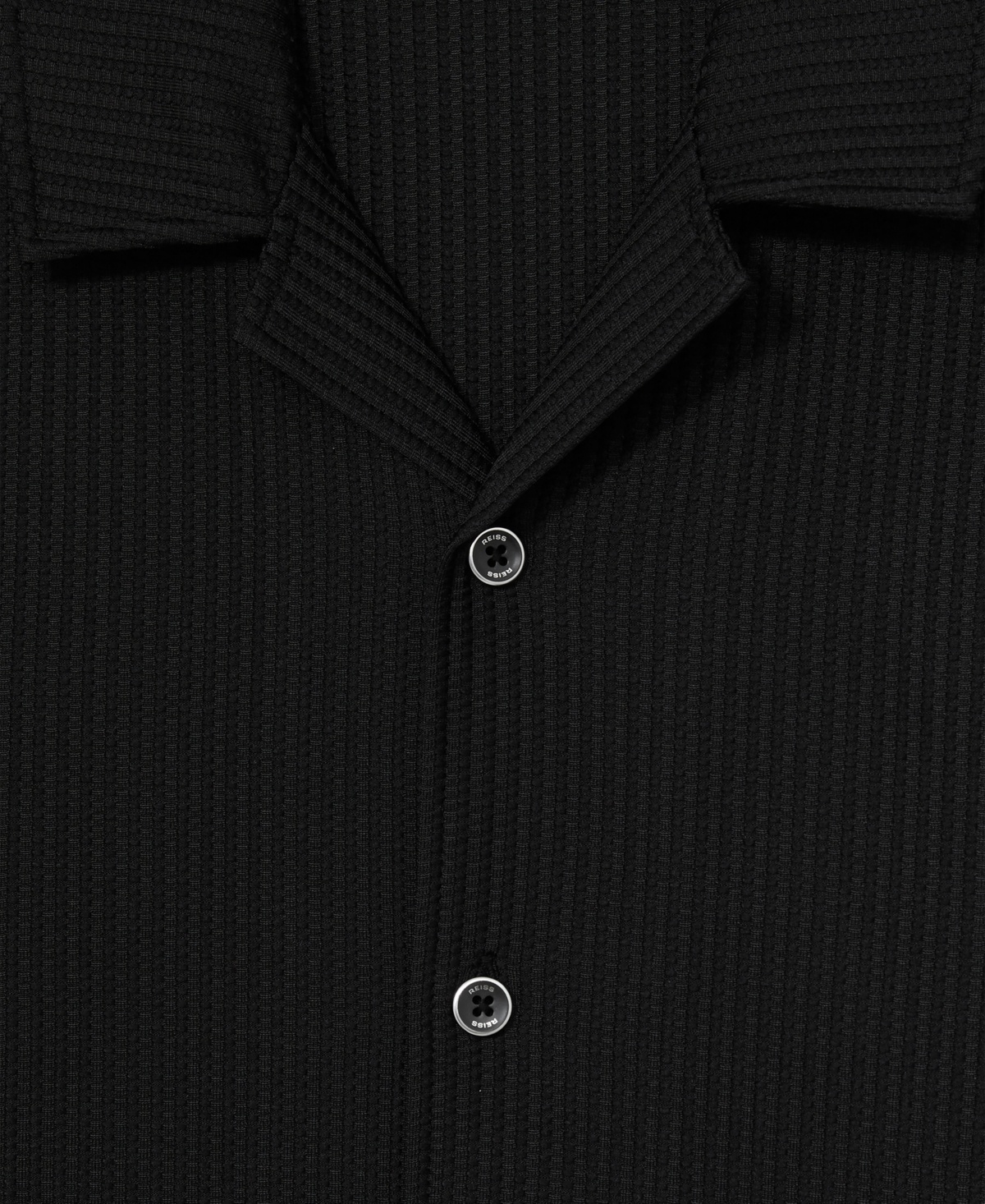 Reiss Men's Textured-Knit Cuban-Collar Shirt
