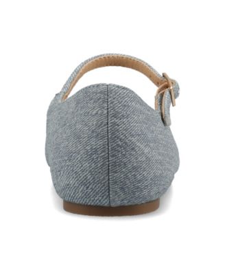 Womens Carrie Medium and Wide Width Buckle Square Toe Mary Jane Dress Flats