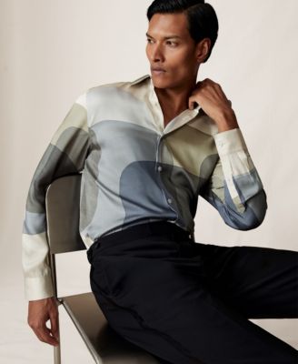 Men's Abstract-Print Long-Sleeve Shirt