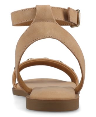 Women's Primrose Studded Ankle Strap Flat Sandals