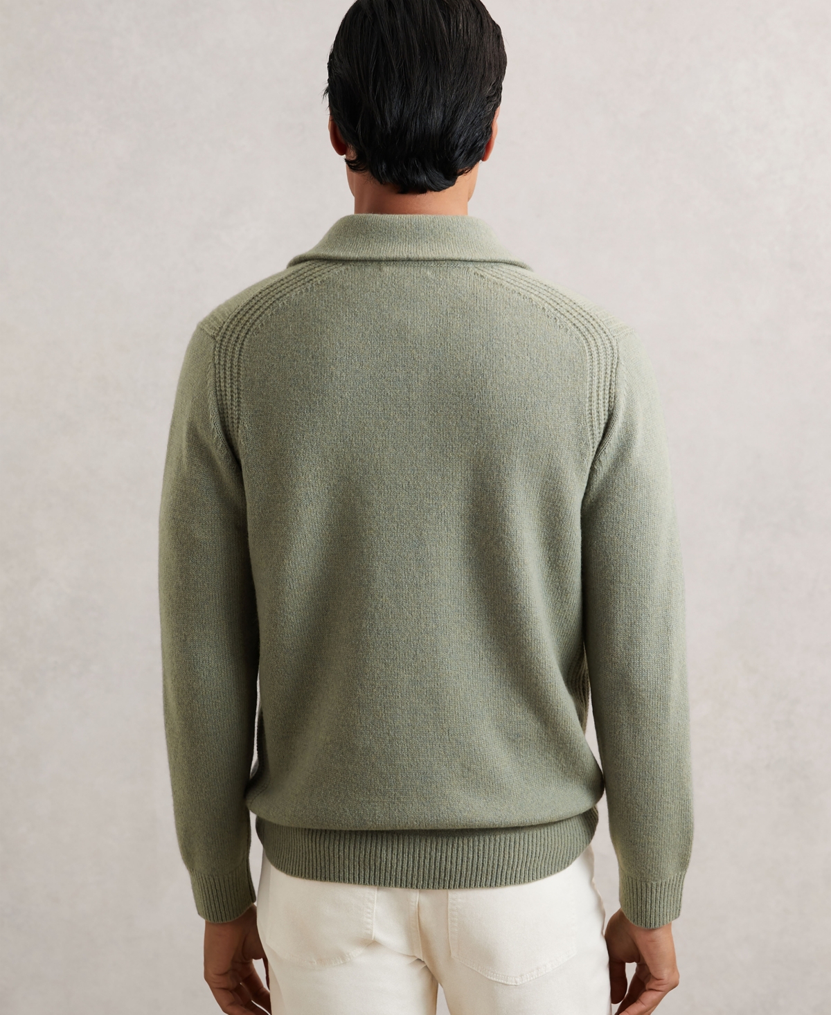 Reiss Men's Wool-blend And Cashmere Polo Sweater In Green