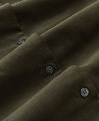 Men's Cotton Corduroy Cutaway-Collar Shirt