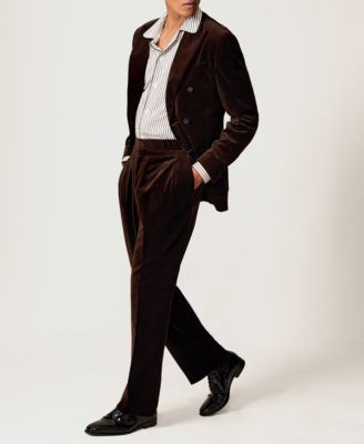 Men's Stripe Cuban-Collar Piped Shirt