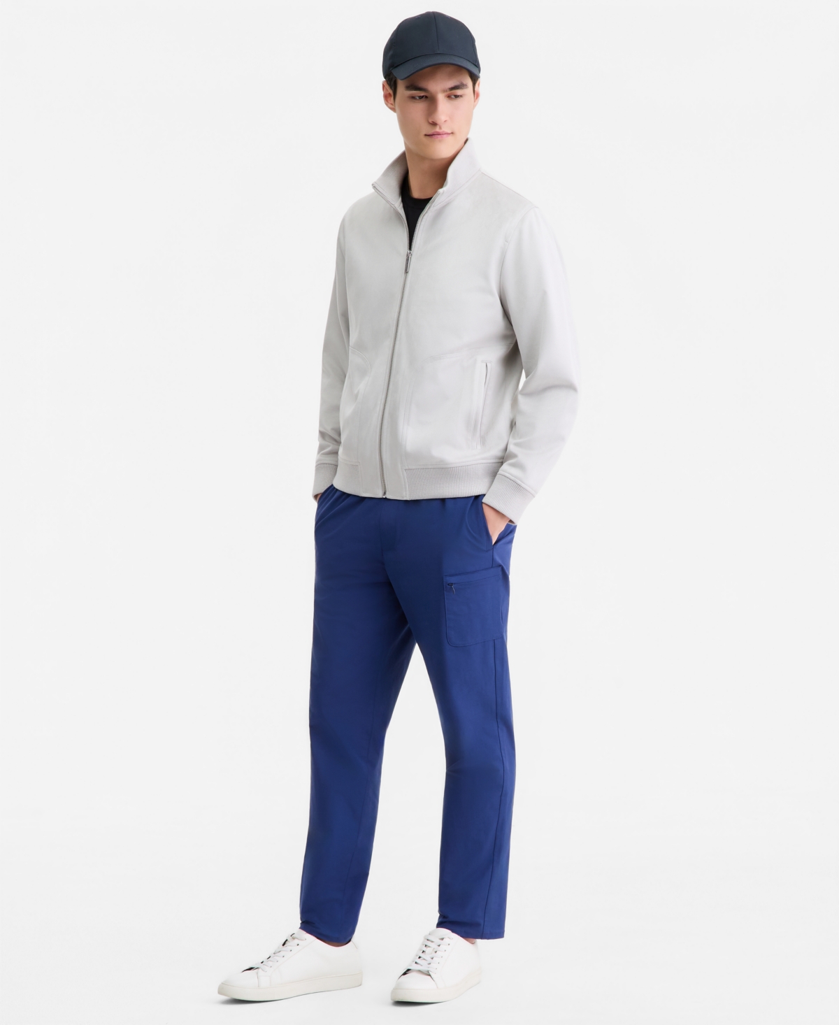 Alfani Men's Faux-Suede Bomber Jacket, Macy's Exclusive