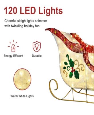 32" Pre-Lit Outdoor Sleigh Christmas Holiday D&eacute;cor