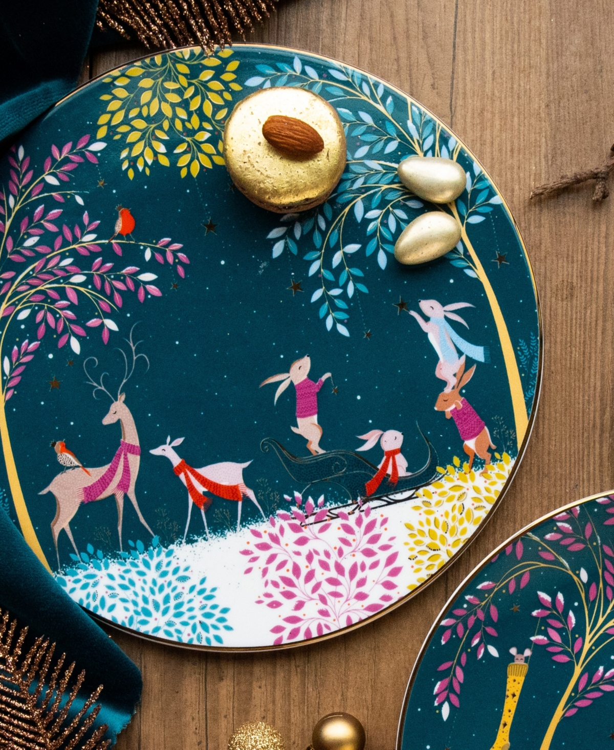 Portmeirion Sara Miller Woodland Tales Deer Robin Serving Plate