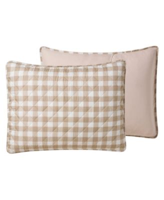Gingham Microfiber 3-Pc. Quilt Set, Full/Queen