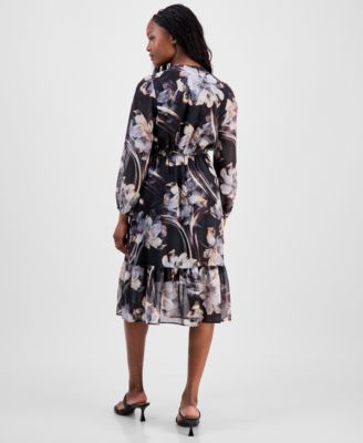 Petite Chiffon Fit & Flare Dress