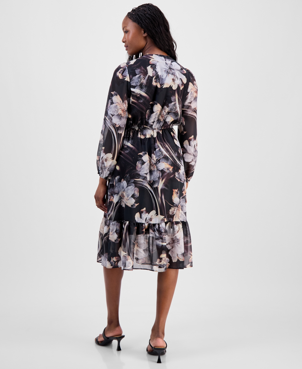 Robbie Bee Petite Chiffon Fit & Flare Dress