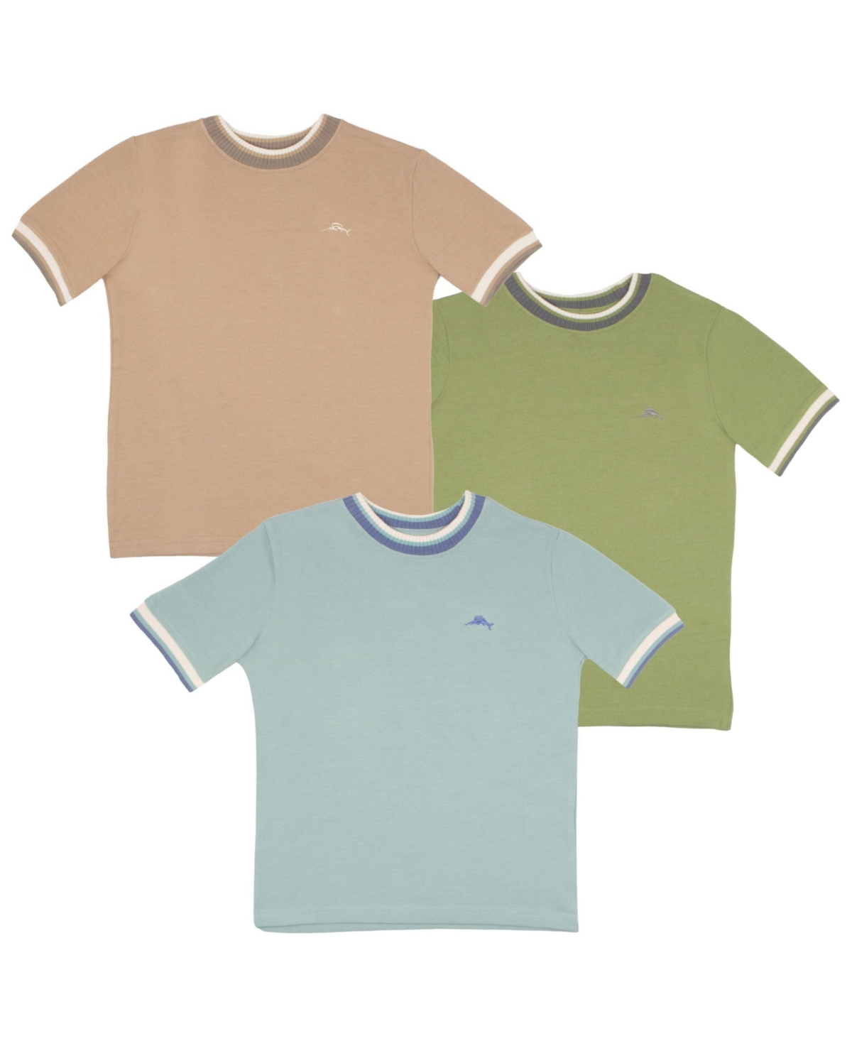Tommy Bahama Boys 3 Piece Crewneck Ringer Stylish T-Shirt Set