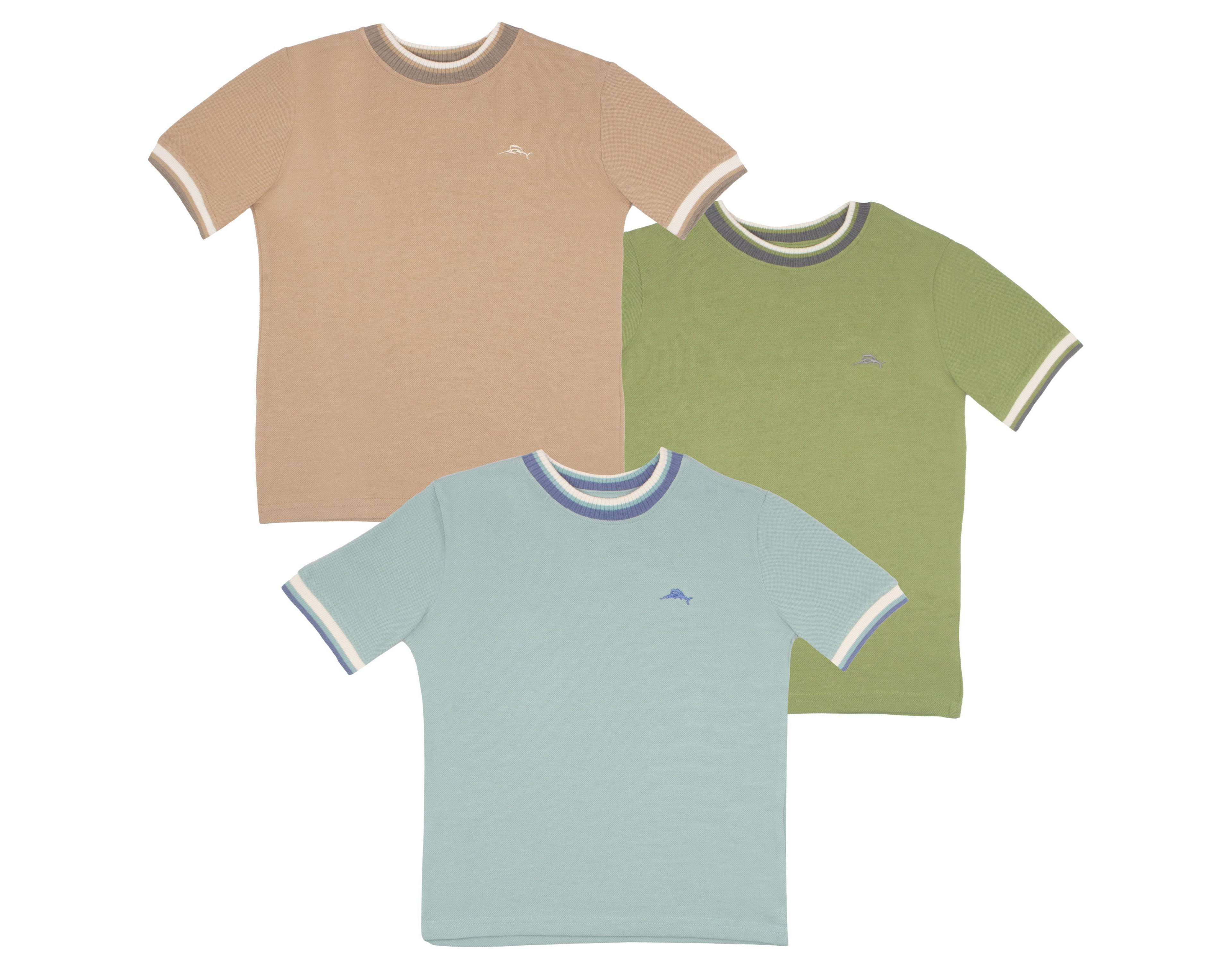 Tommy Bahama Big Boys 3 Piece Crewneck Ringer Stylish T-Shirt Set
