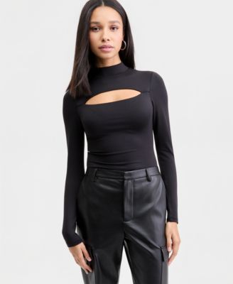 Women's Cutout Long-Sleeve Bodysuit, Macy's Exclusive 