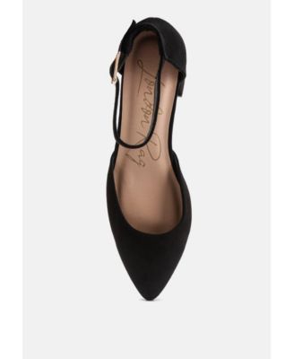 Womens Kody Suede Ankle Strap Block Heel Sandals