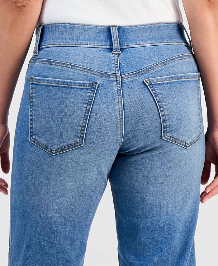 Petite Pull-On Shaping High-Rise Wide-Leg Jeans - thumbnail 6