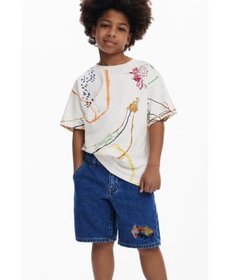 Boys Boys's Embroidered denim Bermuda shorts