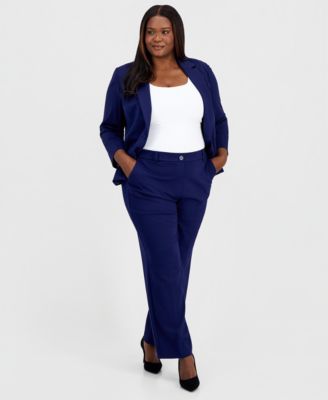 Plus Size High Rise Straight Leg Pants
