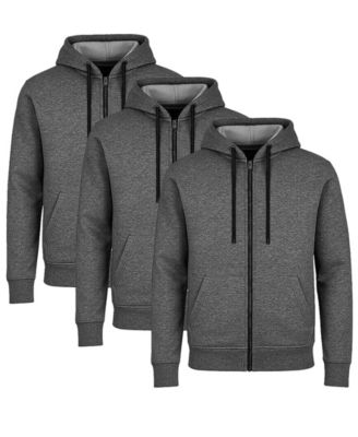 Men's Lined Full-Zip Hoodie, 3-Pack