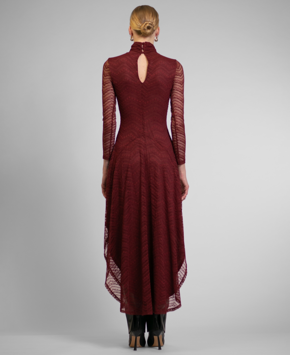Rachel Rachel Roy Women's Beatrice Lace Mock Neck Maxi Dress In Burgundy