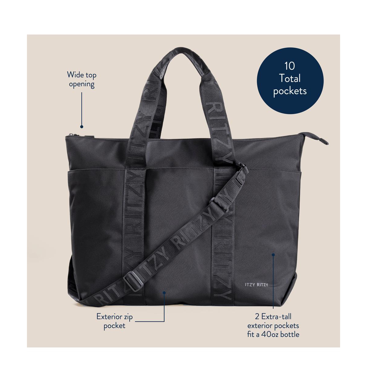 Itzy Ritzy Baby Belong Weekender Tote Woven Chocolate