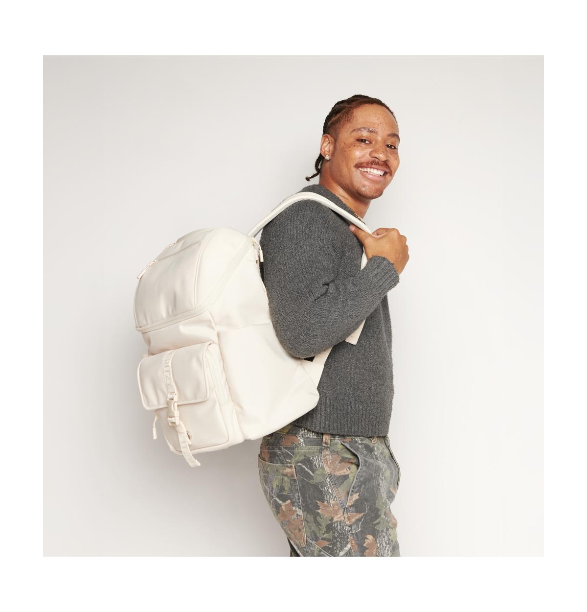 Itzy Ritzy Baby Belong Top Open Backpack Woven Chocolate