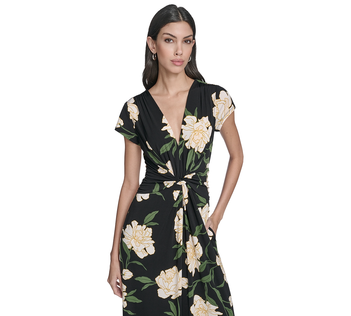 Vince Camuto Women's Printed Twist Front V-neck Jumpsuit In Multi